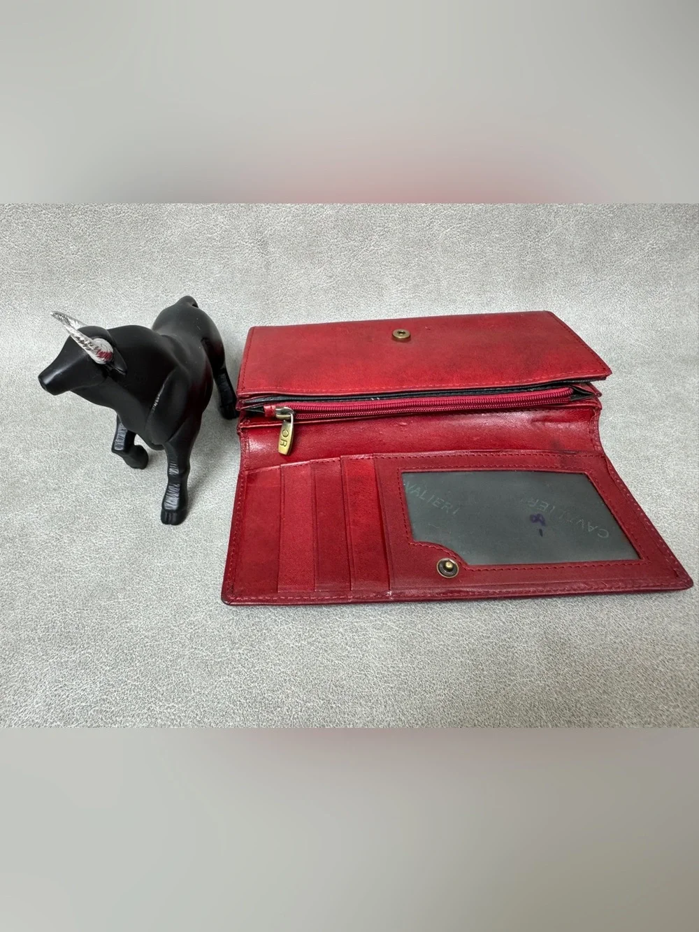 Classic Red Leather Continental Wallet by